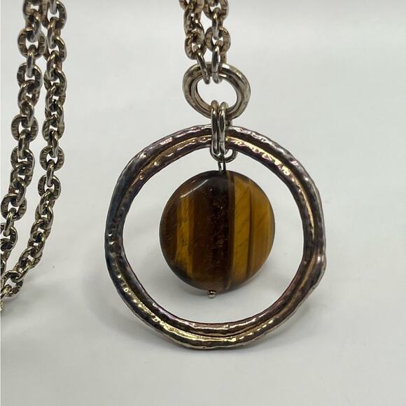 Vintage Etienne Aigner gold tone chain disk necklace - Picture 6 of 6